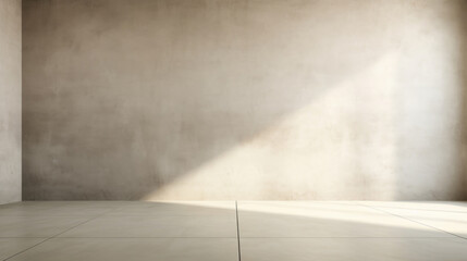 Minimalist style of empty gray wall, smooth shadow overlay