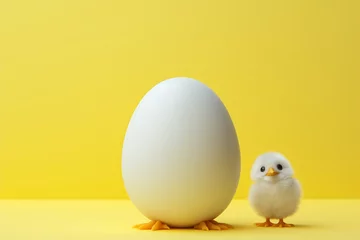 Fotobehang Egg chick chicken yellow poultry animal © SHOTPRIME STUDIO