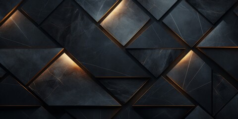 Black Marble Creative Abstract Geometric Wallpaper. Display graphic. Computer Screen Digiral Art. Abstract Bright Surface Geometrical Horizontal Background. Ai Generated Vibrant Texture Pattern.