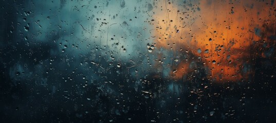 Rain droplet melancholic background. Generative AI technology.	
