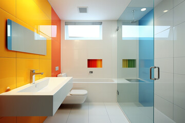 Fototapeta na wymiar Modern Bathroom - colorful