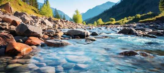 River stream. Generative AI technology.