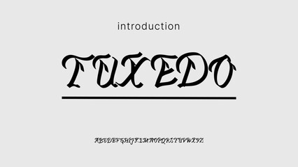 Classic and vintage alphabet typography. Vector illustration font. Handwriting pen font