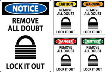 Notice Sign, Remove All Doubt Lock It Out