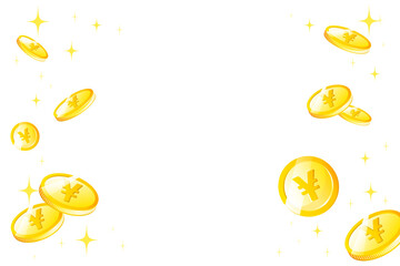 降り注ぐ日本円を沢山ゲットするイメージ