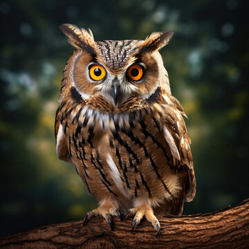 photo of an owl staring intently