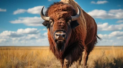 Foto op Canvas Noble bison roaming the vast grasslands of the prairie  © Halim Karya Art
