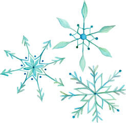 Watercolor blue snowflake
