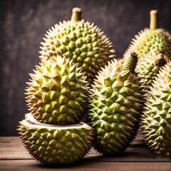 durian on white background