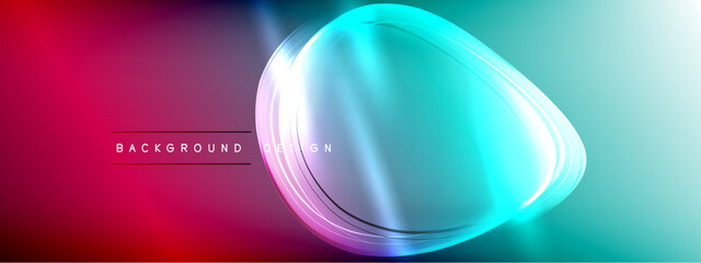 Vector abstract background - liquid transparent bubble shapes on fluid gradient with shadows and light effects