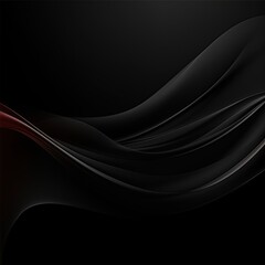 Naklejka premium Simple black background, empty space for text, smoke, waves