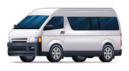 Minibus vector illustration. Minivan isolated on white background