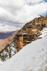 View from the South Rim at Grand Canyon National Park in winter, Arizona, USA