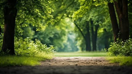 Obraz premium background Trees with a path leading into the woods