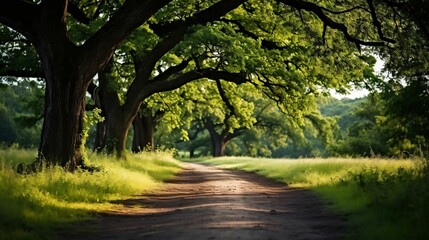 Fototapeta premium background Trees with a path leading into the woods