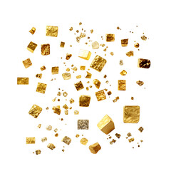 Raw Gold Nuggets Isolated on Transparent Background


