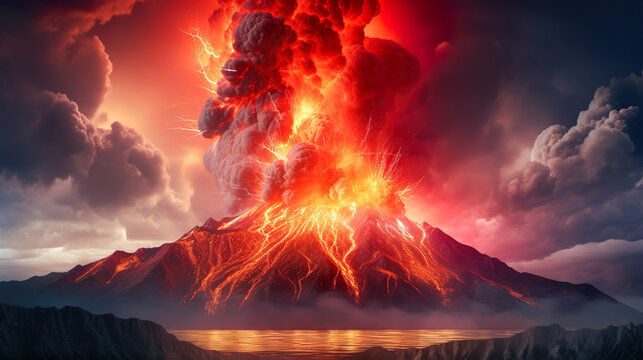 噴火する山のイメージ