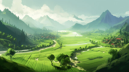 Beautiful landscape illustration