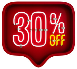 3D Red Balloon With 30 Percent Off Discount Neon Lamp