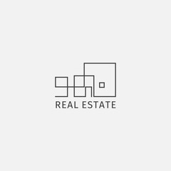 Minimalist home logo from lines. Suitable for housing, architectural and residential businesses.