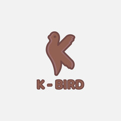 Minimalist bird logo in the shape of the letter K. Suitable for business and fashion.