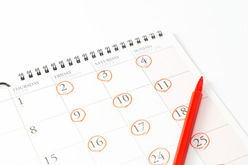 週休3日のカレンダー