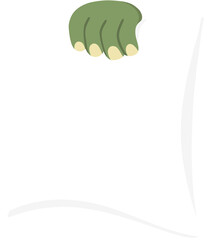 Greeting blank paper with monster hand holding