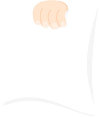 Greeting blank paper with hand holding