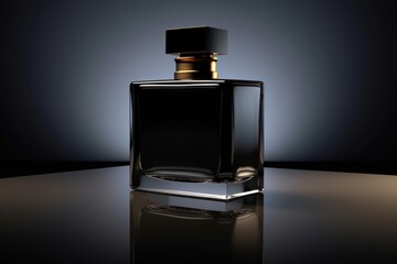 Realistic image of Blank Perfume Glass Bottle Mockup Design.