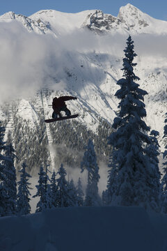 Professional Snowboarder, Marko Grilc, In The Arlberg Mountains, Austria