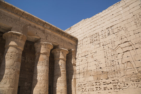Columns Of The Second Court, Medinet Habu (Mortuary Temple Of Ramses Iii), West Bank; Luxor, Egypt