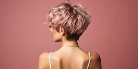 Obraz premium Close-up of short hair with copy space background