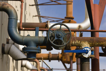 Pipe Vents And Valves On The Exterior Of A Electrical Power Plant, Sand Point, Southwestern Alaska, USA, Summer