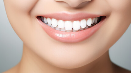 Fototapeta premium 笑顔の女性の白い歯アップ