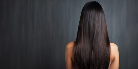 Close-up of straight hair with copy space background