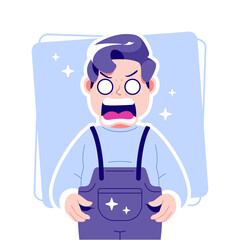 surprised gesture fat boy cartoon avatar character