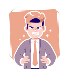 angry gesture business man cartoon avatar character