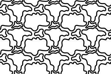 Handdrawn black white simple modern seamless pattern background