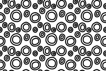 Handdrawn black white simple modern seamless pattern background