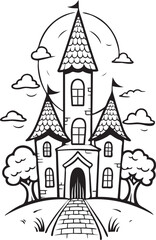Fototapeta premium Halloween cartoon coloring illustration kid childern vector image