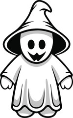 Halloween cartoon coloring illustration kid childern vector  image