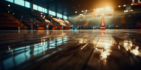 Empty seats in a large sports hall,