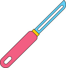 fruit peeler hand tool line color illustration