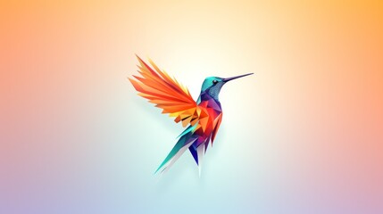 Fototapeta premium Colorful unique hummingbirds logo design template