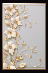 Elegant Wedding Invitation Card: A sophisticated card with gold embossing and delicate floral motifs.Generated with AI