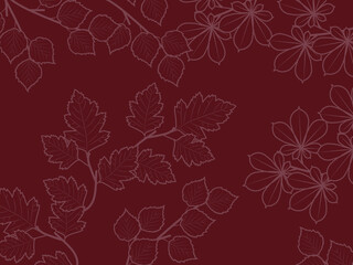 Dark-colored background plants (deep red)