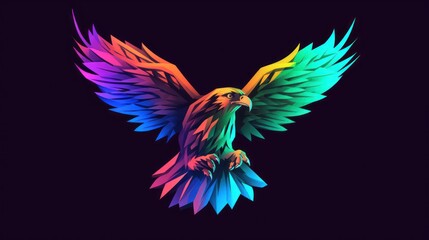 Vector illustration of an eagle with it's wings wide spread