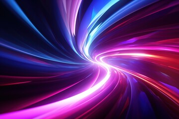 Obraz premium abstract futuristic background with pink blue glowing neon moving high speed wave lines and bokeh lights. Data transfer concept Fantastic wallpaper