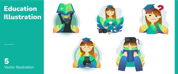 Fototapeta premium Education UI/UX Illustration