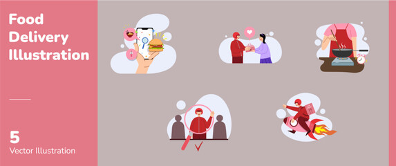 Fototapeta premium Food Delivery Illustration